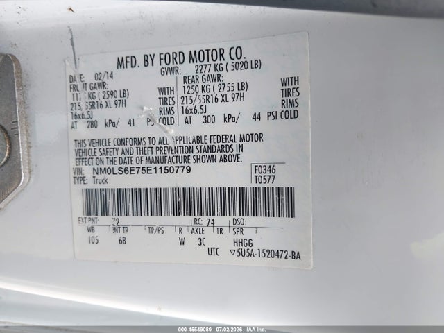 NM0LS6E75E1150779 Ford Transit Connect Xl