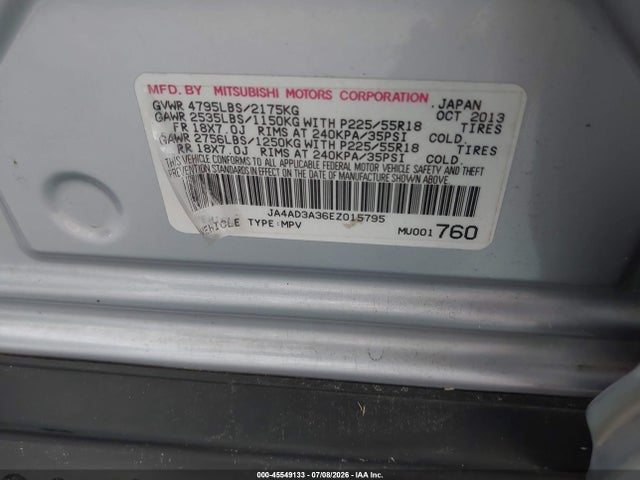 Продаж на аукціоні авто 2014 Mitsubishi Outlander Se, vin: JA4AD3A36EZ015795, номер лоту: 45549133