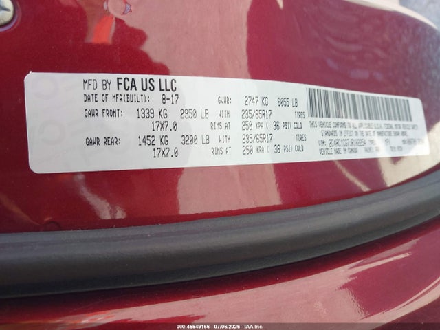 Aukcja sprzedaży 2018 Chrysler Pacifica Lx, vin: 2C4RC1CG7JR102254, numer aukcji: 45549166