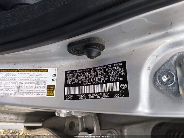 2021 Toyota Corolla Le მანქანა იყიდება აუქციონზე, vin: JTDVPMAE1MJ162819, აუქციონის ნომერი: 45549209