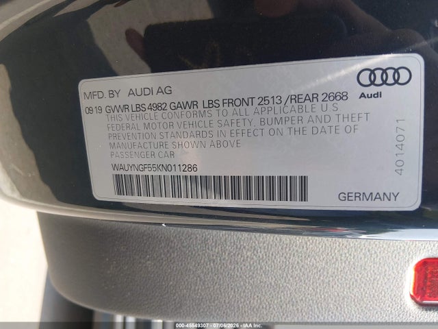 Продажа на аукционе авто 2019 Audi A5 45 Premium, vin: WAUYNGF55KN011286, номер лота: 45549307