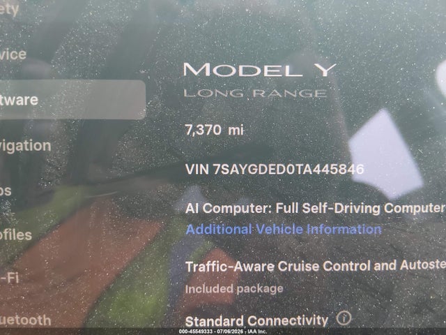 Продажа на аукционе авто 2026 Tesla Model Y Premium Rear-wheel Drive/rear-wheel Drive, vin: 7SAYGDED0TA445846, номер лота: 45549333