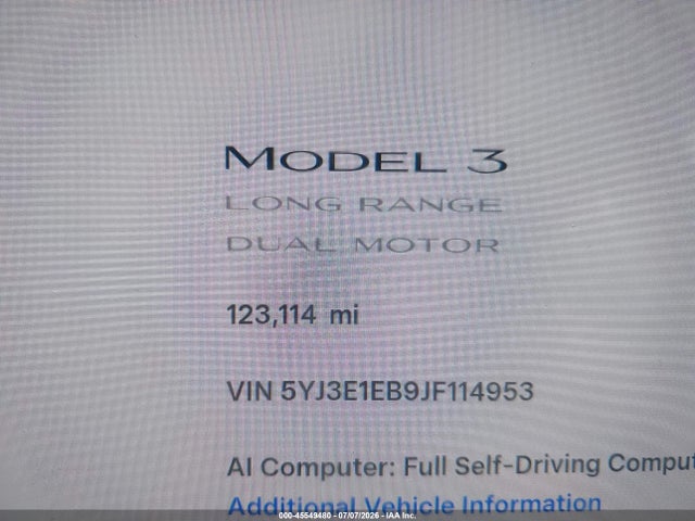 Tesla Model 3 Long Range/performance 2018 5YJ3E1EB9JF114953 Image 7
