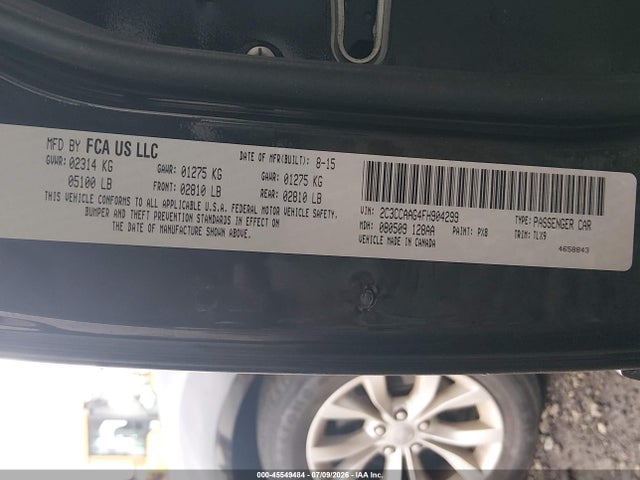 2015 Chrysler 300 Limited მანქანა იყიდება აუქციონზე, vin: 2C3CCAAG4FH904299, აუქციონის ნომერი: 45549484