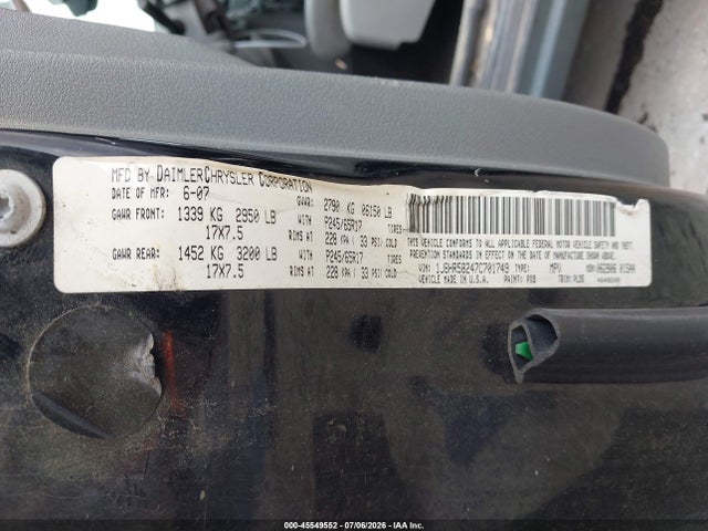 Aukcja sprzedaży 2007 Jeep Grand Cherokee Limited, vin: 1J8HR58247C701749, numer aukcji: 45549552