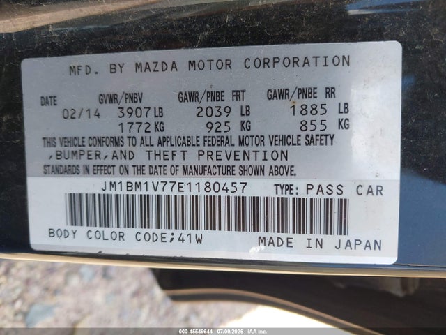 Продажа на аукционе авто 2014 Mazda Mazda3 I Touring, vin: JM1BM1V77E1180457, номер лота: 45549644