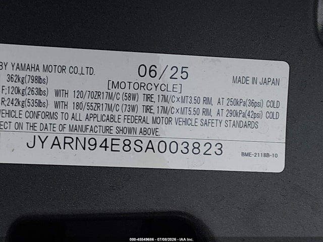Yamaha MT09 2025 JYARN94E8SA003823 Image 10