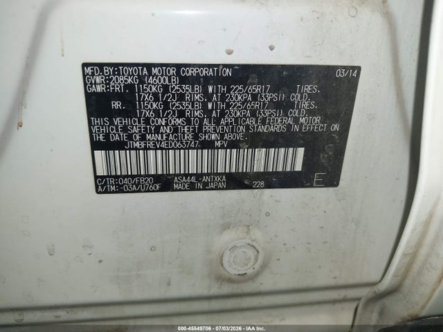 Toyota RAV4 LE 2014 JTMBFREV4ED063747 Image 9