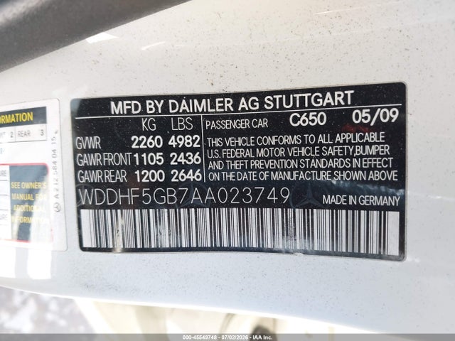 Aukcja sprzedaży 2010 Mercedes-benz E 350, vin: WDDHF5GB7AA023749, numer aukcji: 45549748