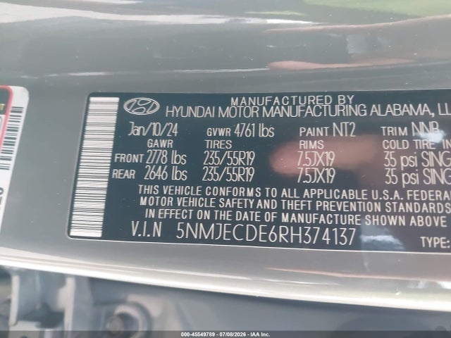 Hyundai Tucson Limited 2024 5NMJECDE6RH374137 Image 9