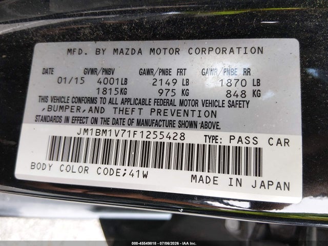 Mazda Mazda3 I Touring 2015 JM1BM1V71F1255428 Image 9