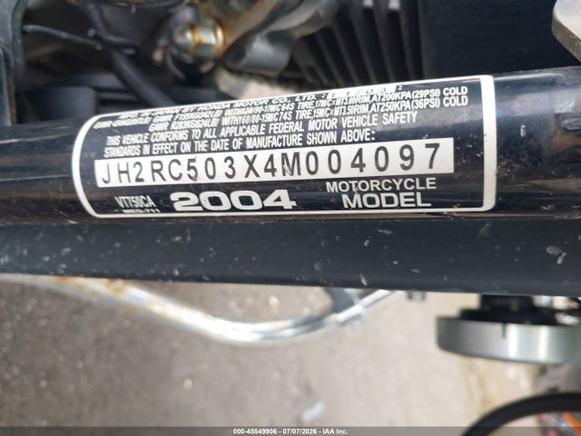 Продаж на аукціоні авто 2004 Honda Vt750 Ca, vin: JH2RC503X4M004097, номер лоту: 45549906