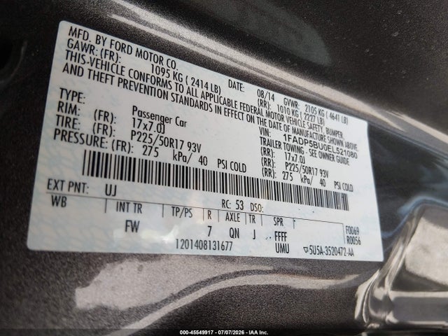 1FADP5BU0EL521080 Ford C-max Hybrid Sel