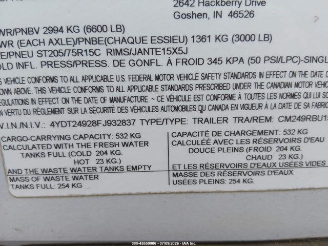 Coleman Other 2015 4YDT24928FJ932837 Image 9
