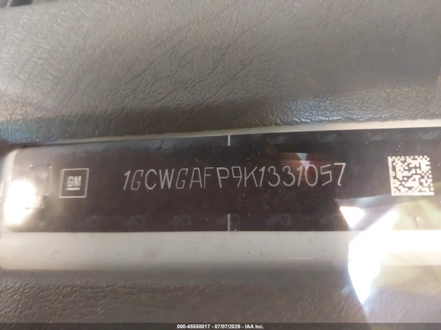 Aukcja sprzedaży 2019 Chevrolet Express 2500 Work Van, vin: 1GCWGAFP9K1331057, numer aukcji: 45550017