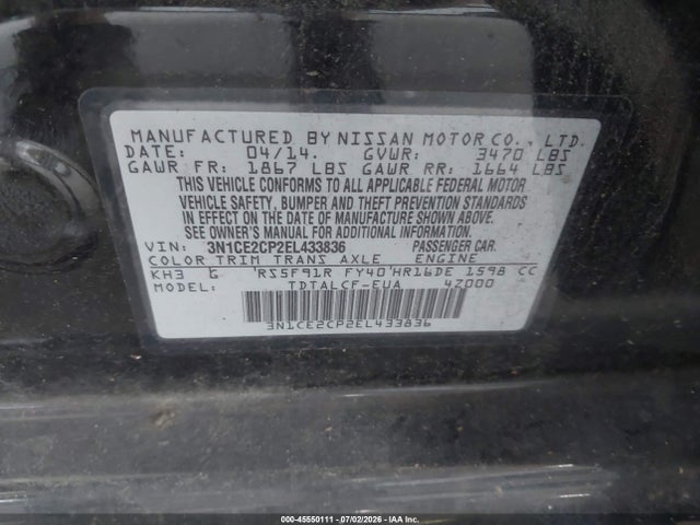Nissan Versa Note S (sr) 2014 3N1CE2CP2EL433836 Image 9