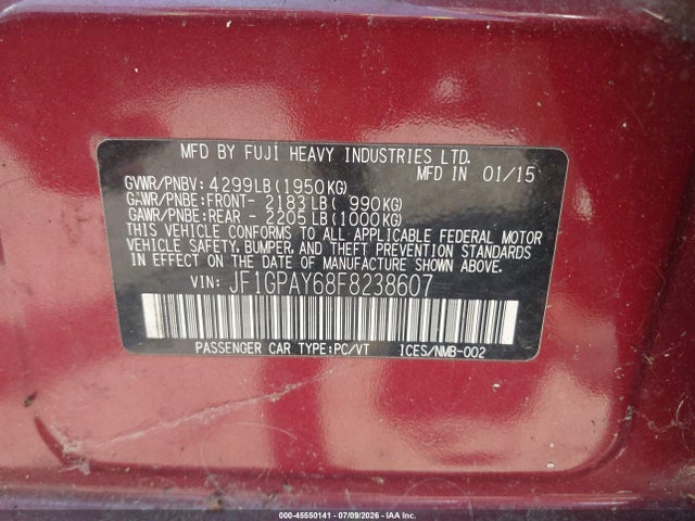 JF1GPAY68F8238607 Subaru Impreza 2.0i Sport Premium