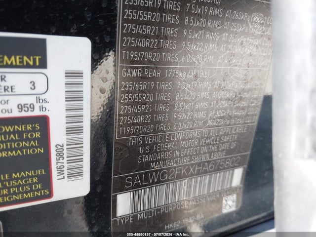 SALWG2FKXHA675802 Land Rover Range Rover Sport 3.0l V6 Turbocharged Diesel Se Td6