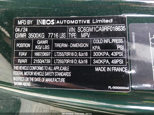 Ineos Grenadier Fieldmaster Edition/trialmaster Edition 2024 SC6GM1CA9RF018635 Image 9