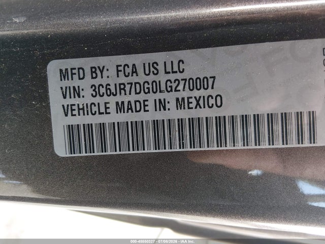Auction sale of the 2020 Ram 1500 Classic Tradesman  4x4 8' Box, vin: 3C6JR7DG0LG270007, lot number: 45550327