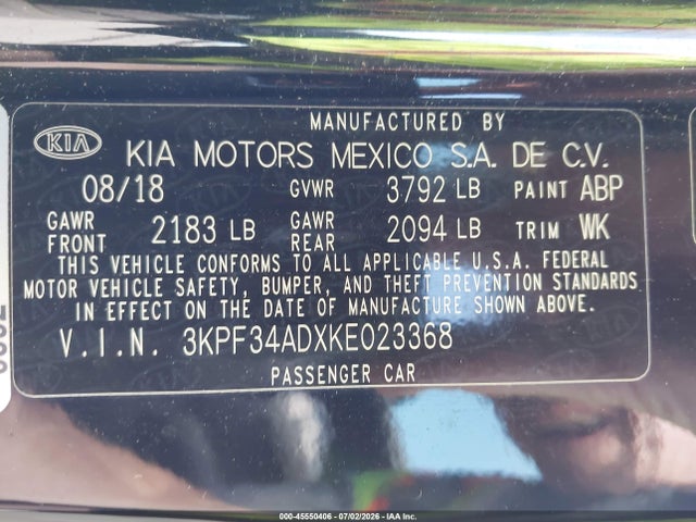 KIA FORTE S 2019 3KPF34ADXKE023368 Image 9