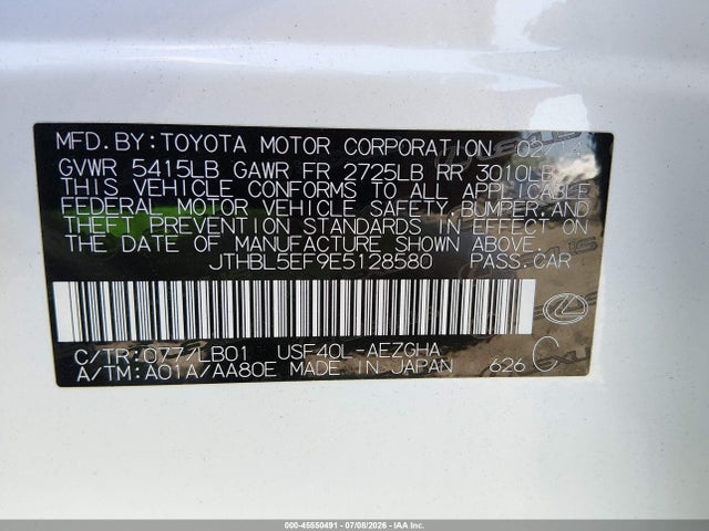 Продаж на аукціоні авто 2014 Lexus Ls 460, vin: JTHBL5EF9E5128580, номер лоту: 45550491