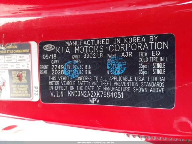 KIA Soul 2019 KNDJN2A2XK7684051 Image 9