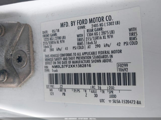 Ford Transit Connect Xlt 2019 NM0LS7F2XK1382816 Image 9