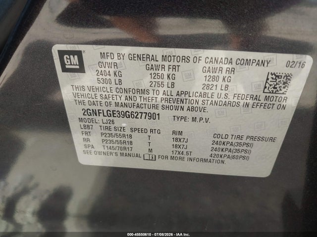 2GNFLGE39G6277901 Chevrolet Equinox Ltz