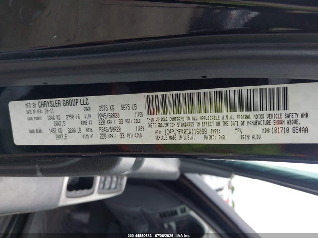 Продажа на аукционе авто 2012 Jeep Liberty Limited Jet Edition, vin: 1C4PJMFK0CW116098, номер лота: 45550683