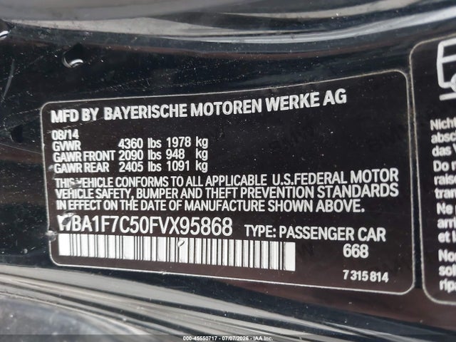 Продажа на аукционе авто 2015 Bmw 228i Xdrive, vin: WBA1F7C50FVX95868, номер лота: 45550717