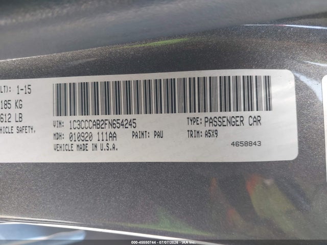 Chrysler 200 Limited 2015 1C3CCCAB2FN654245 Image 9