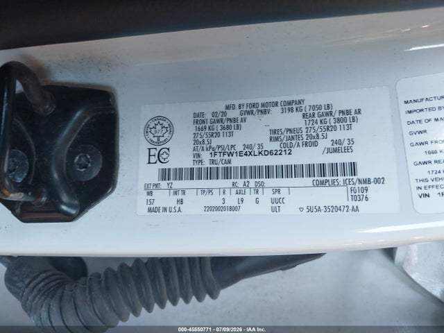 Ford F-150 2020 1FTFW1E4XLKD62212 Image 9