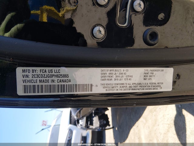 2C3CDZJG0PH625865 Dodge Challenger Gt
