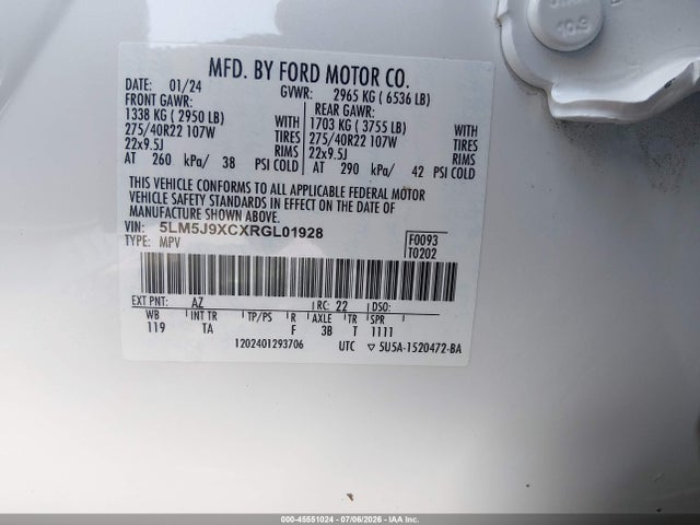 5LM5J9XCXRGL01928 Lincoln Aviator Black Label