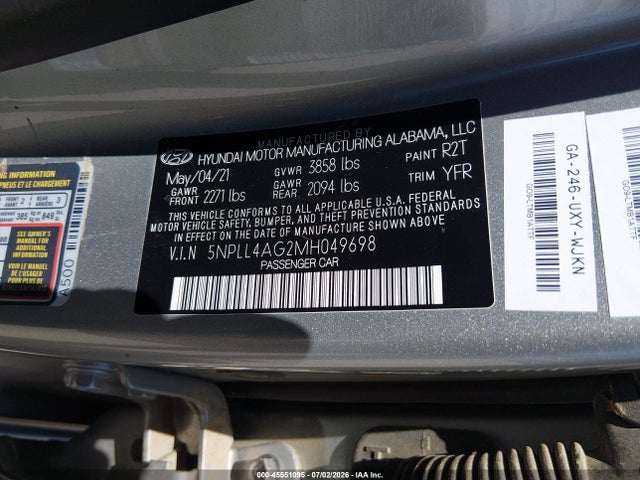 5NPLL4AG2MH049698 Hyundai ELANTRA SE