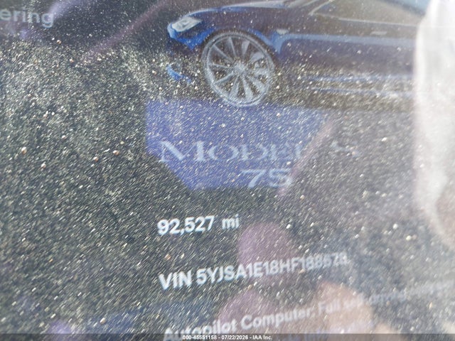 Продажа на аукционе авто 2017 Tesla Model S 60/75, vin: 5YJSA1E18HF188678, номер лота: 45551158