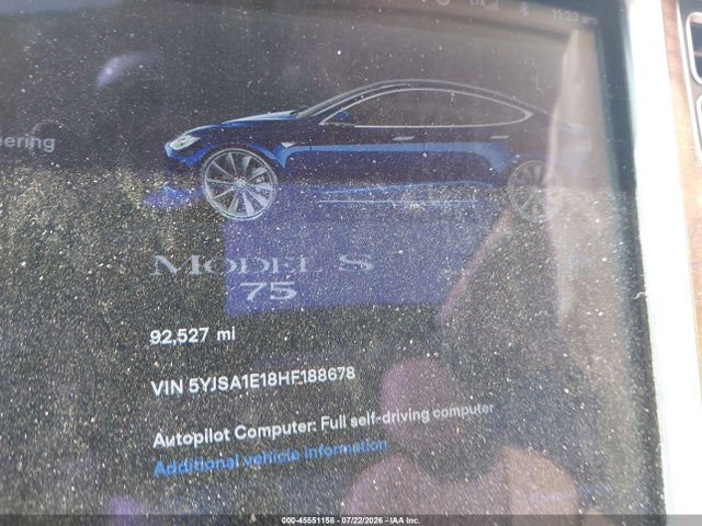 Продажа на аукционе авто 2017 Tesla Model S 60/75, vin: 5YJSA1E18HF188678, номер лота: 45551158