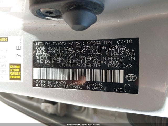 Toyota Prius Prime Premium 2018 JTDKARFP9J3090215 Image 9