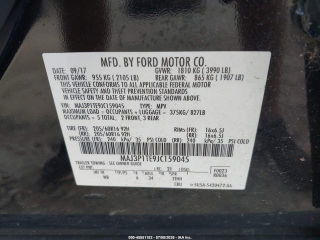 Ford Ecosport Se 2018 MAJ3P1TE9JC159045 Image 9