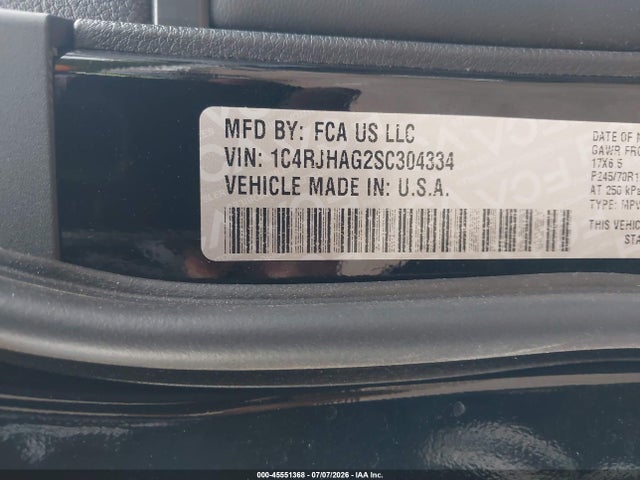 Продаж на аукціоні авто 2025 Jeep Grand Cherokee Laredo 4x4, vin: 1C4RJHAG2SC304334, номер лоту: 45551368