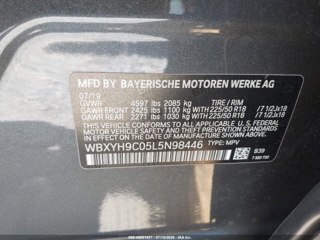 WBXYH9C05L5N98446 BMW X2 Sdrive28i