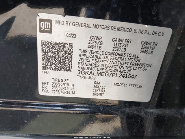 Продаж на аукціоні авто 2023 Gmc Terrain Fwd Sle, vin: 3GKALMEG7PL241547, номер лоту: 45551427