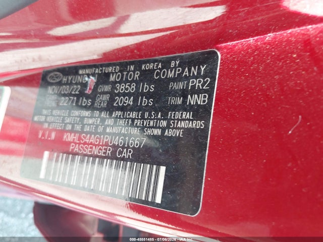Продаж на аукціоні авто 2023 Hyundai Elantra Sel, vin: KMHLS4AG1PU461667, номер лоту: 45551485