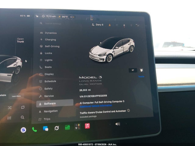 Продаж на аукціоні авто 2023 Tesla Model 3 Long Range Dual Motor All-wheel Drive, vin: 5YJ3E1EBXPF632059, номер лоту: 45551572