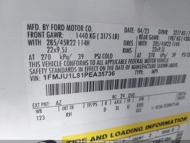 1FMJU1L81PEA35736 Ford Expedition Platinum