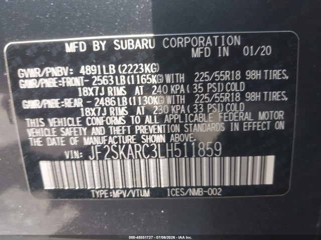 JF2SKARC3LH511859 Subaru Forester Sport