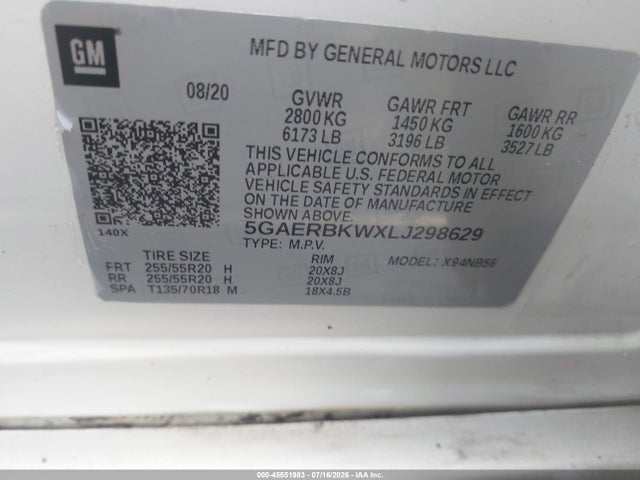 Aukcja sprzedaży 2020 Buick Enclave Fwd Essence, vin: 5GAERBKWXLJ298629, numer aukcji: 45551983