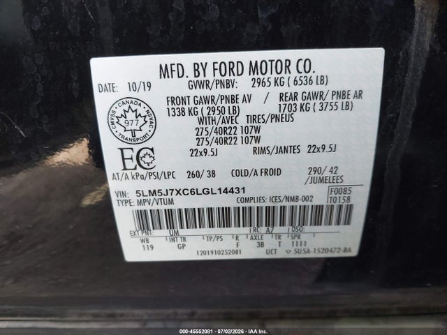 5LM5J7XC6LGL14431 Lincoln Aviator Reserve