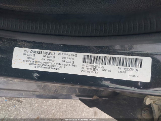 45552144 :رقم المزاد ، 1C3CCBCG4EN151513 vin ، 2014 Chrysler 200 Limited مزاد بيع
